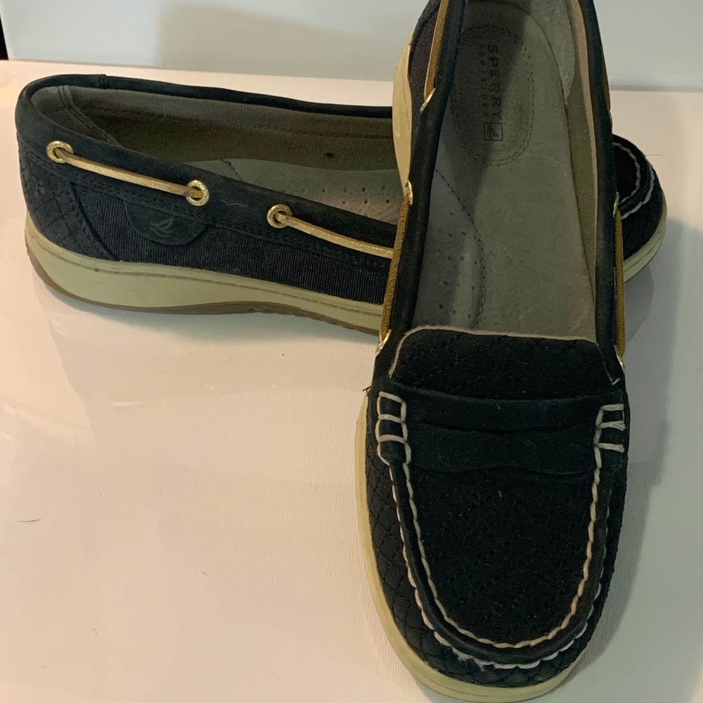 Navy Blue Sperry slip ons
